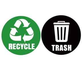 6pk Trash Compost Recycle Stickers for Trash Bins | 5" Weatherproof Waste Management Label Sign Decals for Garbage Cans, Yard Waste, and Recycling Bins(C)