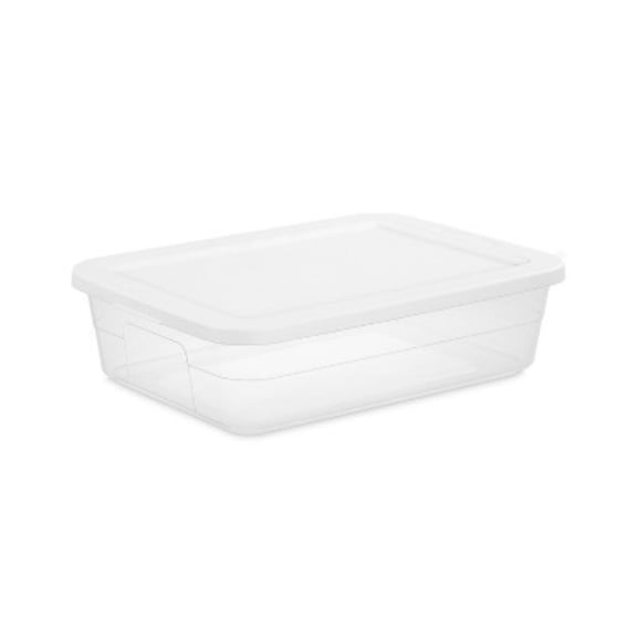 Large 28QT Clear Under Bed Storage Box, White Space Saving Storage Container
