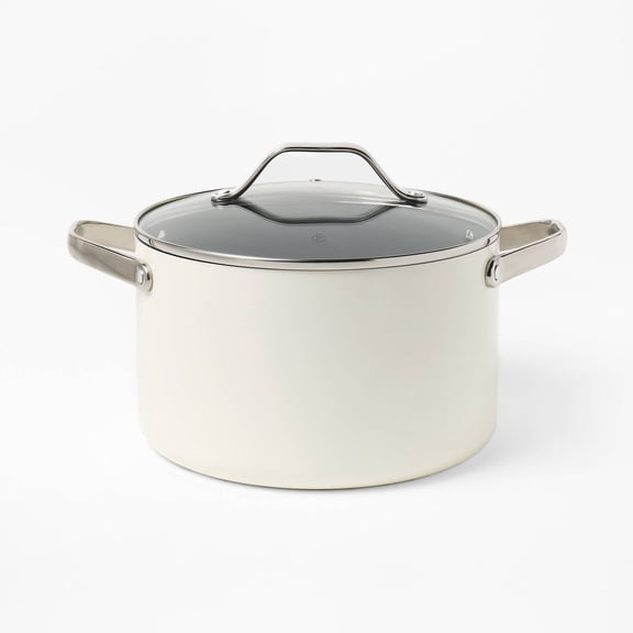 6qt Nonstick Ceramic Coated Aluminum Stock Pot