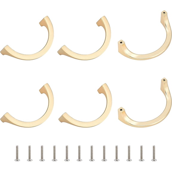 6sets Zinc Alloy Drawer Handle Semicircle for Cupboard Door Golden 105x58x28mm