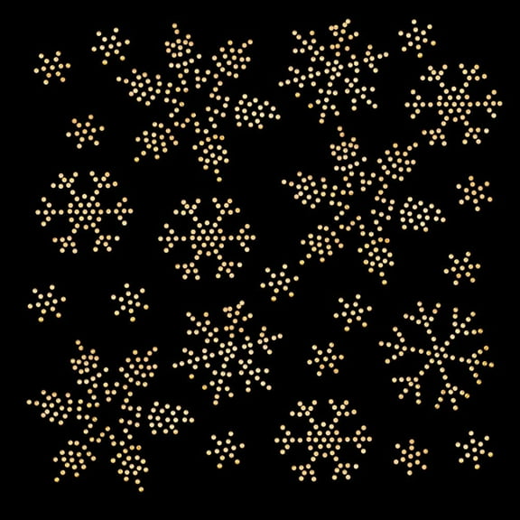 6sheets Snowflake Pattern Hotfix Rhinestones Glass Rhinestone Decoration Christmas Goldenrod 215x150x1mm
