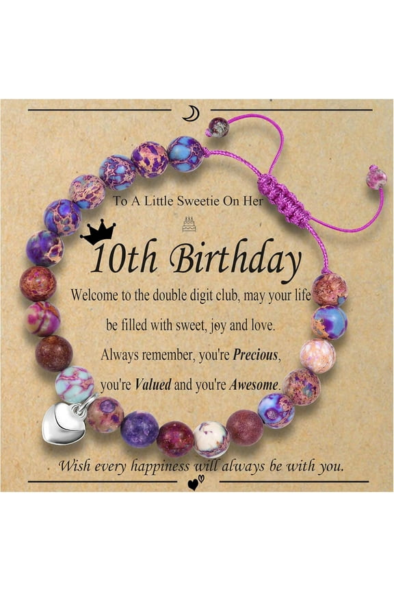 6th 7th 8th 9th 10th 11th 12th 13th Birthday Gifts for Girls Bead Bracelet for Daughter/Granddaughter/Niece/Friends/Sisters