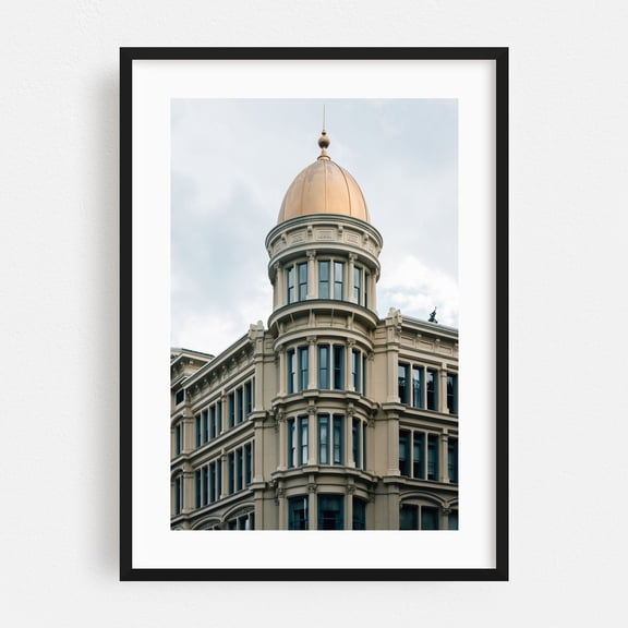 6th Ave & 21st - Manhattan New York Photography Architecture City Vintage Art Deco Cityscape Travel Poster Black Framed Wall Art Print 5 x 7 inches