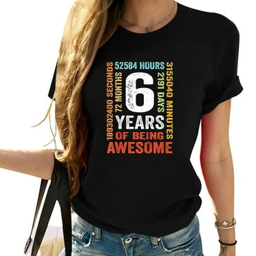 6th Birthday 6 Years Old Vintage Retro 72 Months G Women's Graphic T-Shirts with Fashionable Designs
