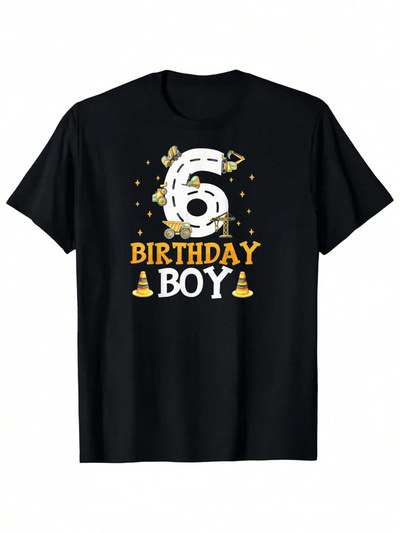 6th Birthday Boyt Letter Print Summer Graphic T-shirts for Outdoor ...