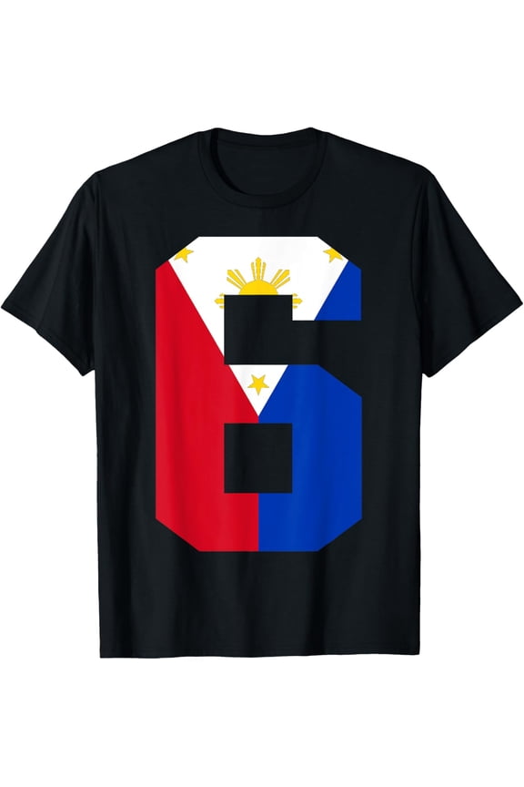 6th Birthday Filipino Boys Kids 6 Year Old Philippines Flag T-Shirt
