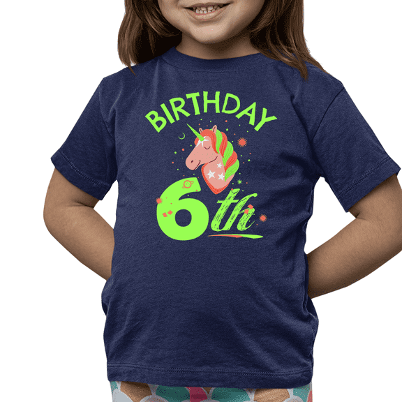 6th Birthday Girl 6 Year Old Girl 6th Birthday Unicorn Shirts for Girls Cute Birthday Girl Shirt
