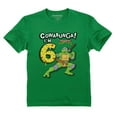 thumbnail image 1 of 6th Birthday Shirt TMNT Mutant Ninja Pizza for Boys Youth Kids T-Shirt X-Small Green, 1 of 4