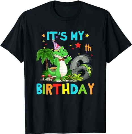 6th Birthday Shirts Crocodile Birthday Shirt 6 Year Old T-Shirt ...