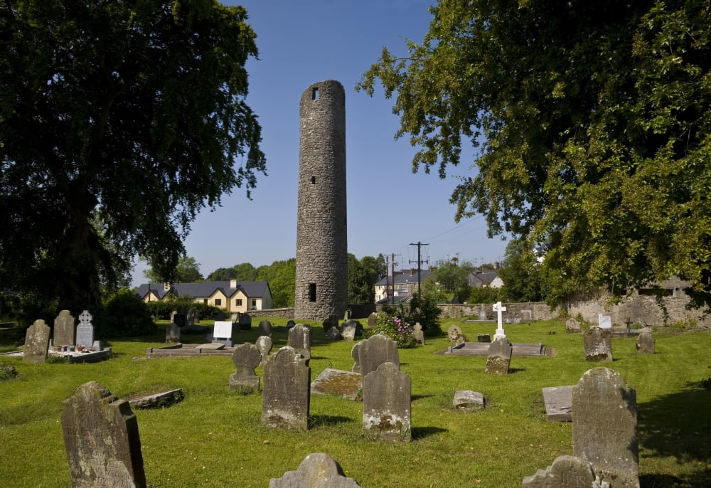 6th Century Round Tower St Tighearnachs Monastry Clones County Monaghan Ireland Canvas Art - Panoramic Images (24 x 18)