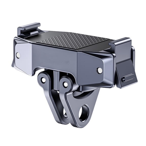 6th Gen Magnetic Quick Release Mount for DJI Osmo Action A6/NANO, Foldable Aluminum Base with Anti-Slip Pads (Grey)