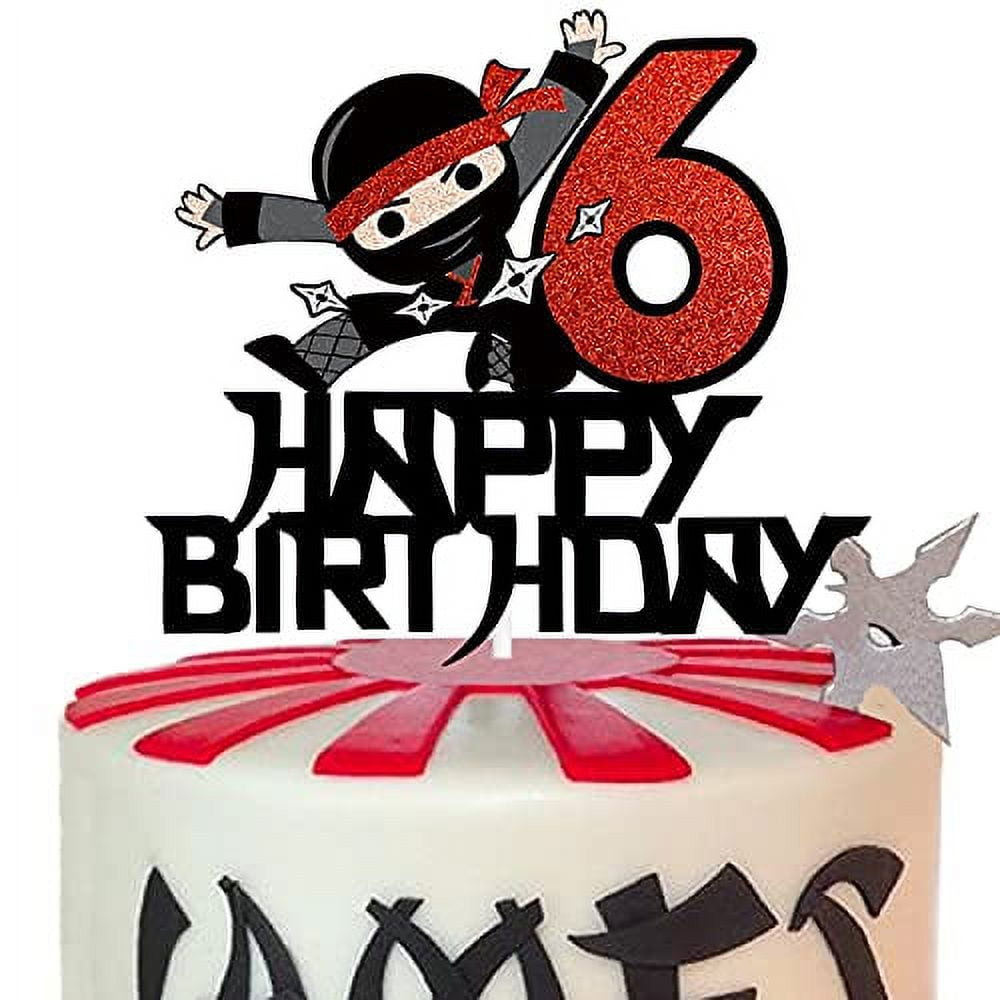 6th Happy Birthday Cake Topper Kung FU Ninja Themed Karate Boy Girl