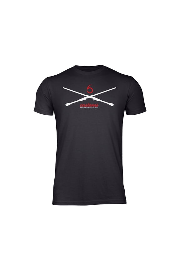 6 Customs Graphic T Shirt, Athletic Fit Crew Neck Tee, Soft Cotton Poly Blend
