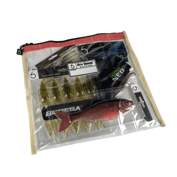 6th Sense BaitZip Pro Clear Storage Bags, Fishing Tackle Organizer for Soft Plastic Baits, Terminal Tackle and Fishing Accessories