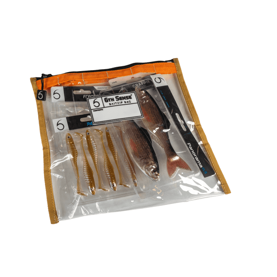 6th Sense BaitZip Pro Clear Storage Bags, Fishing Tackle Organizer for Soft Plastic Baits, Terminal Tackle and Fishing Accessories