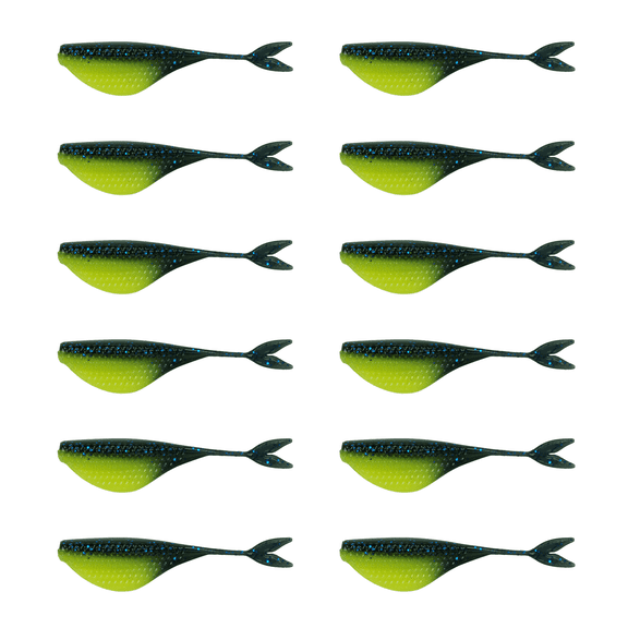 6th Sense Clobber Minnow Soft Plastic Crappie Bait Thick Profile Finesse Minnow 12 Pack Made in USA