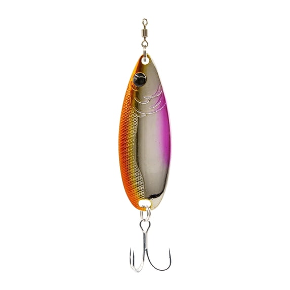 6th Sense Fling Spoon Metal Jigging Spoon Bass Fishing Lure with Tinsel Flash Flutter Fall and Built-In Swivel Treble Hook