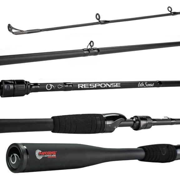 6th Sense Response Series Fishing Rod Casting & Spinning Rod with 24 Ton Carbon and Fuji Concept–O Guides