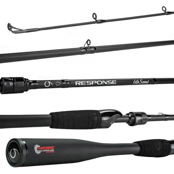 6th Sense Response Series Fishing Rod Casting & Spinning Rod with 24 Ton Carbon and Fuji Concept–O Guides
