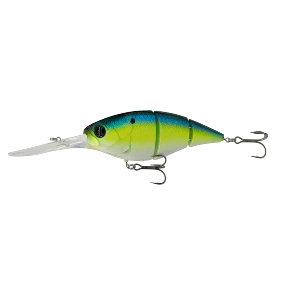 6th Sense – The Unit 200 – Jointed Deep Crankbait – Bass Fishing – Dives 22–26 ft – 3.3oz. – 200mm (Chartreuse Pro Blue)