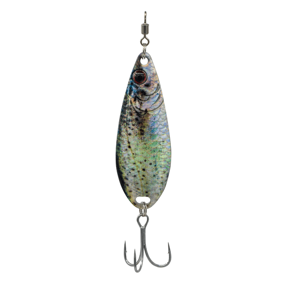 6th Sense – Fling Spoon – Metal Jigging Spoon – Bass Fishing – Tinsel Flash and Flutter Fall – Built-in Swivel Treble Hook