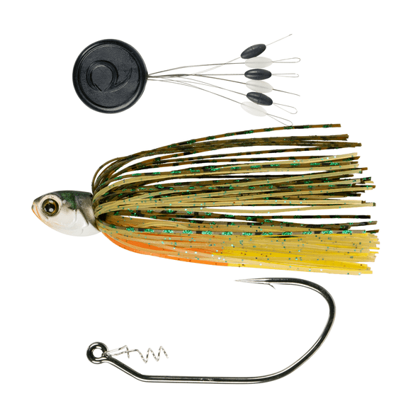6th Sense Line Through Swim Jig Bass Fishing Lure with Tex–Posed Hook Rigging and Peg–X System