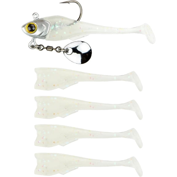 6th Sense Pecos Underspin Kit Crappie Fishing Lure with Jig Head Willow or Colorado Blade and 5 Matching Swimbaits