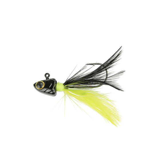 6th Sense Pluck Hair Jig - Designed with Josh Jones, Crappie Lure with Mustad Hooks & Vibrant Feathers - Multiple Colors Available (3/pk)