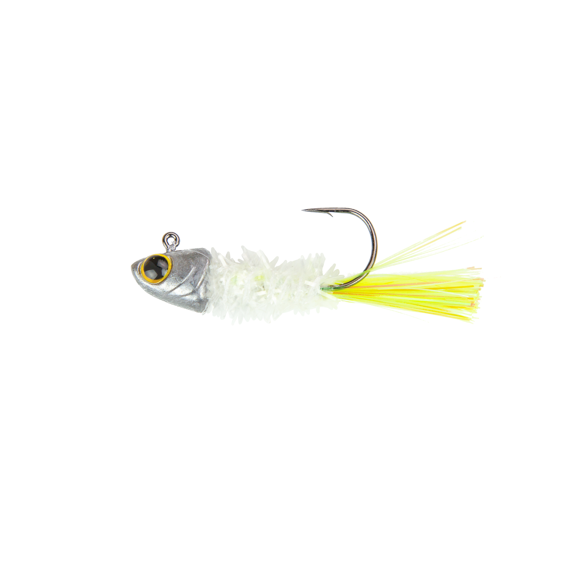 6th Sense Spangle Tinsel Jig, 1/8oz., Shad Treuse
