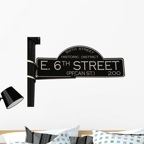 6th Street Austin Texas Wall Decal by Wallmonkeys Peel and Stick Graphic (36 in W x 26 in H) WM277071