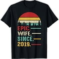 thumbnail image 1 of 6th Wedding Anniversary for Her Epic Wife Since 2019 T-ShirtMen's and women's gift, black and white T-shirt, size: Extra large S-4XL, 1 of 4