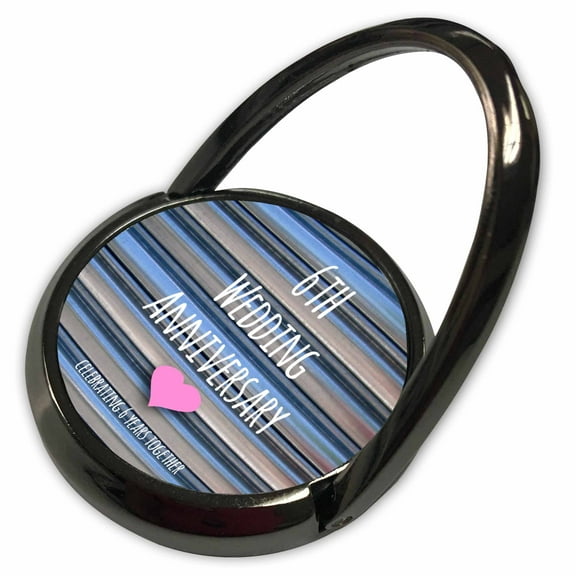 3dRose, Gift For 6th Wedding Anniversary - Iron Celebrating 6 Years Together - Sixth Anniversaries - Six Yrs, Phone Ring