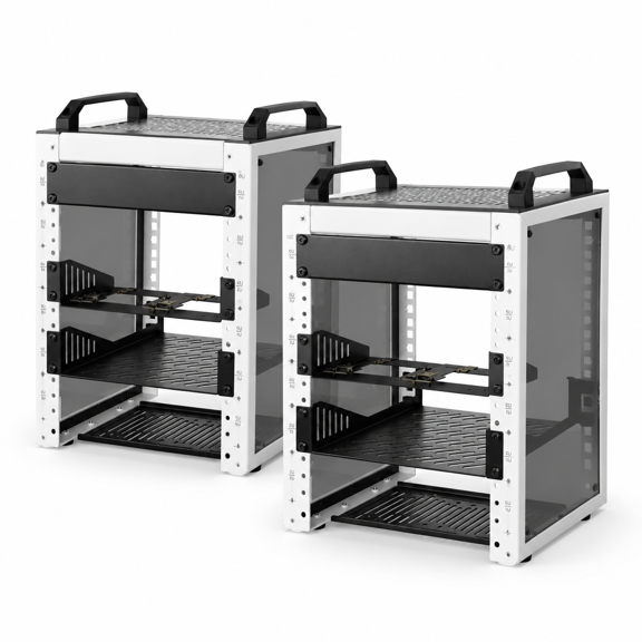 6u Network Rack 10 Inch Mini Server With 2 Side Translucent Panels & 2 Top Handles 7.87 Deep For 10 It A/v Devices White (pack Of