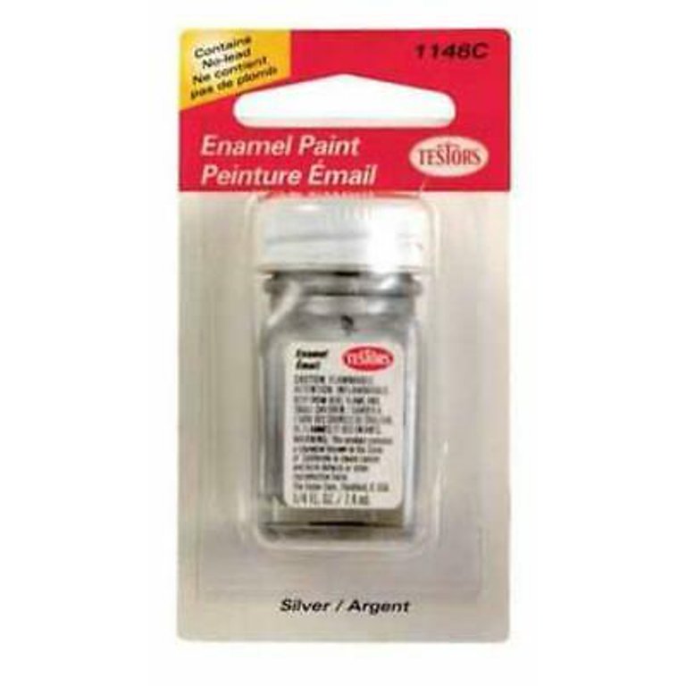 Testors Enamel Paint - Silver, 1/4 oz bottle