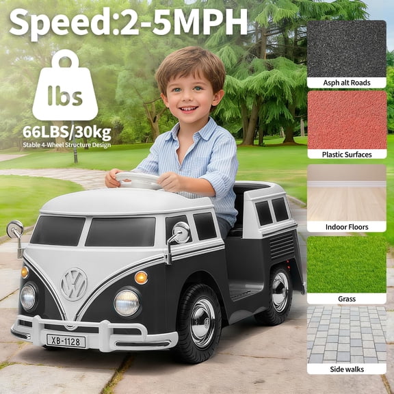6v Electric Ride-on Bus 4.5AH Battery Licensed Volkswagen No Remote US Standard
