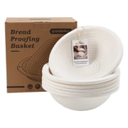 10inch Round Sourdough Banneton Bread Proofing Basket 6-Pack with 30 Liners