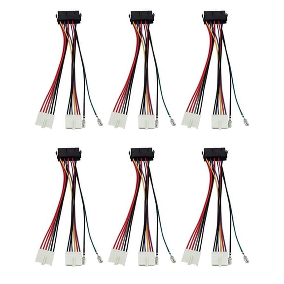 6x 20Pin ATX to 2-Port 6Pin AT PSU Converter Power Cable 20 Pin ATX to AT 20cm for 386 286 486 586 Old Computer