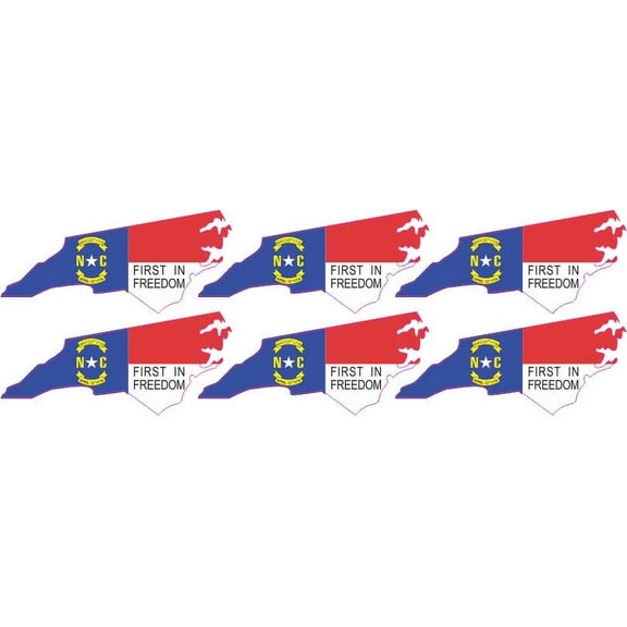 [6x] 2in x 1in Die Cut North Carolina Stickers