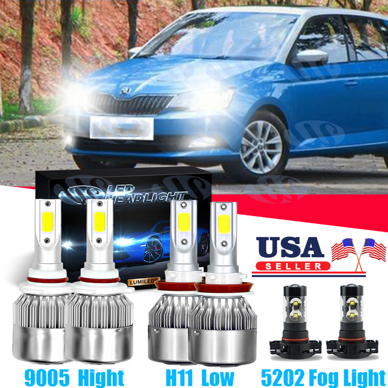 For Chevy K2500 K3500 1999-2000 LED Headlight Fog Lights Bulb Kit For Chevy K2500 K3500 1999-2000 LED Headlight Fog Lights Bulb Kit