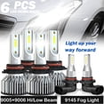 thumbnail image 1 of 6x 6000K White LED Headlight High Low Beam + Fog Light Bulbs for 2003-2006 Chevy Silverado 1500 2500 3500 HD,500% Brighter than Halogen, 1 of 14