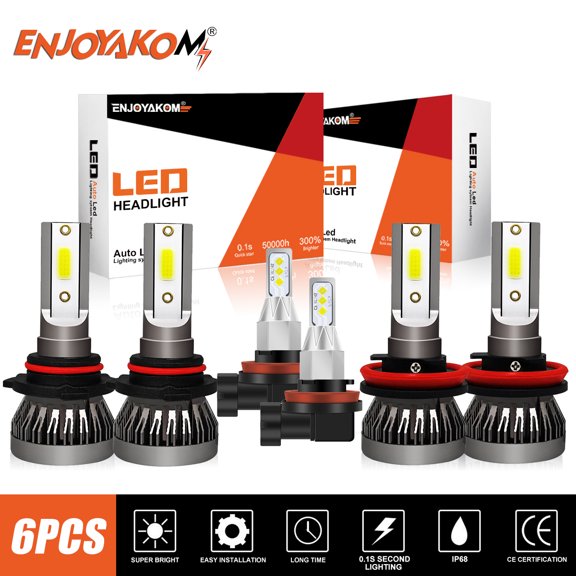 6x 9005 H11 LED Headlight High/Low Beam + H8 Fog light Bulbs For Buick Encore 2013-2019
