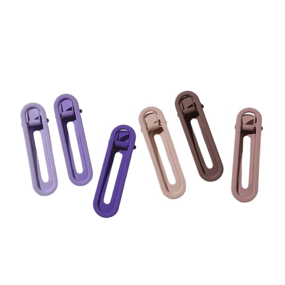 6x Alligator Hair Barrettes, Hair Clips Small Styling Decorative Fashion Hairpin Duck Bill Clips, for Bangs Hairstyle Women. , Brown