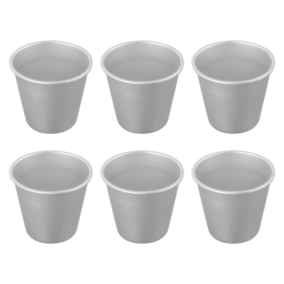 6x Aluminium Mould Baking Cup Pudding Dessert Creme Moulds
