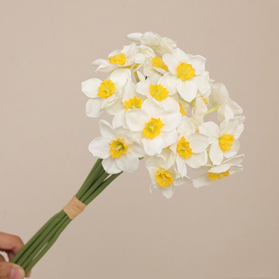 6x Artificial Narcissus Daffodil Fake Flower Plant Home Garden Wedding Decor