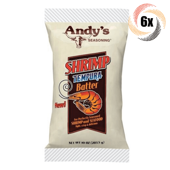 6x Bags Andy's Seasoning Shrimp Tempura Batter Breading | 10oz | Fast Shipping
