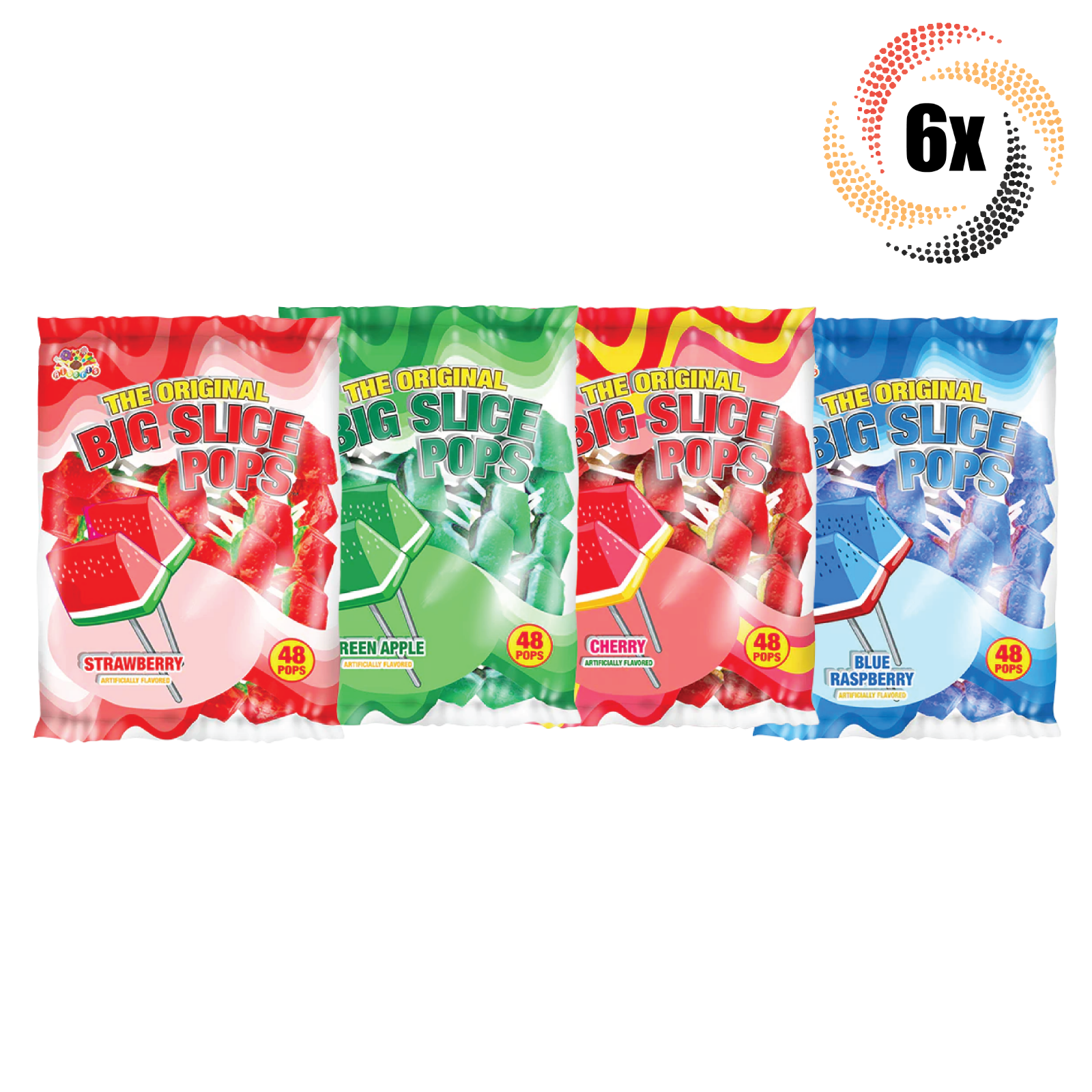 6x Bags The Original Big Slice Pops Variety 48 Lollipops Per Bag Mix & Match