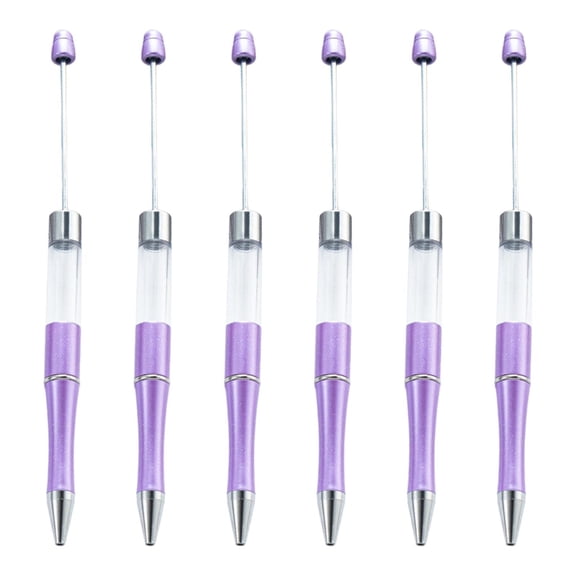 6x Beadable Ballpoint Pen Bead Pen Smooth Writing Pen Blank Pen Signature Pen 1.0mm Stationery Pen Bead Rollerball Pen
