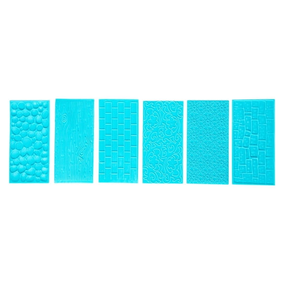 6x Cake Fondant Impression Mats Embossing for Biscuits Gum Paste
