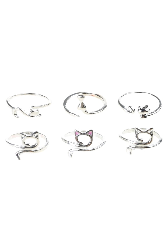 6x/Set Crochet Tension Rings Adjustable Crochet Loop Rings Cats Ear Crochet Rings Knittings Supply for Crocheters