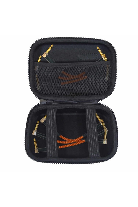 6x Clutch 6" Right Angle 1/4" Patch Cables with Universal Zippered Case Package